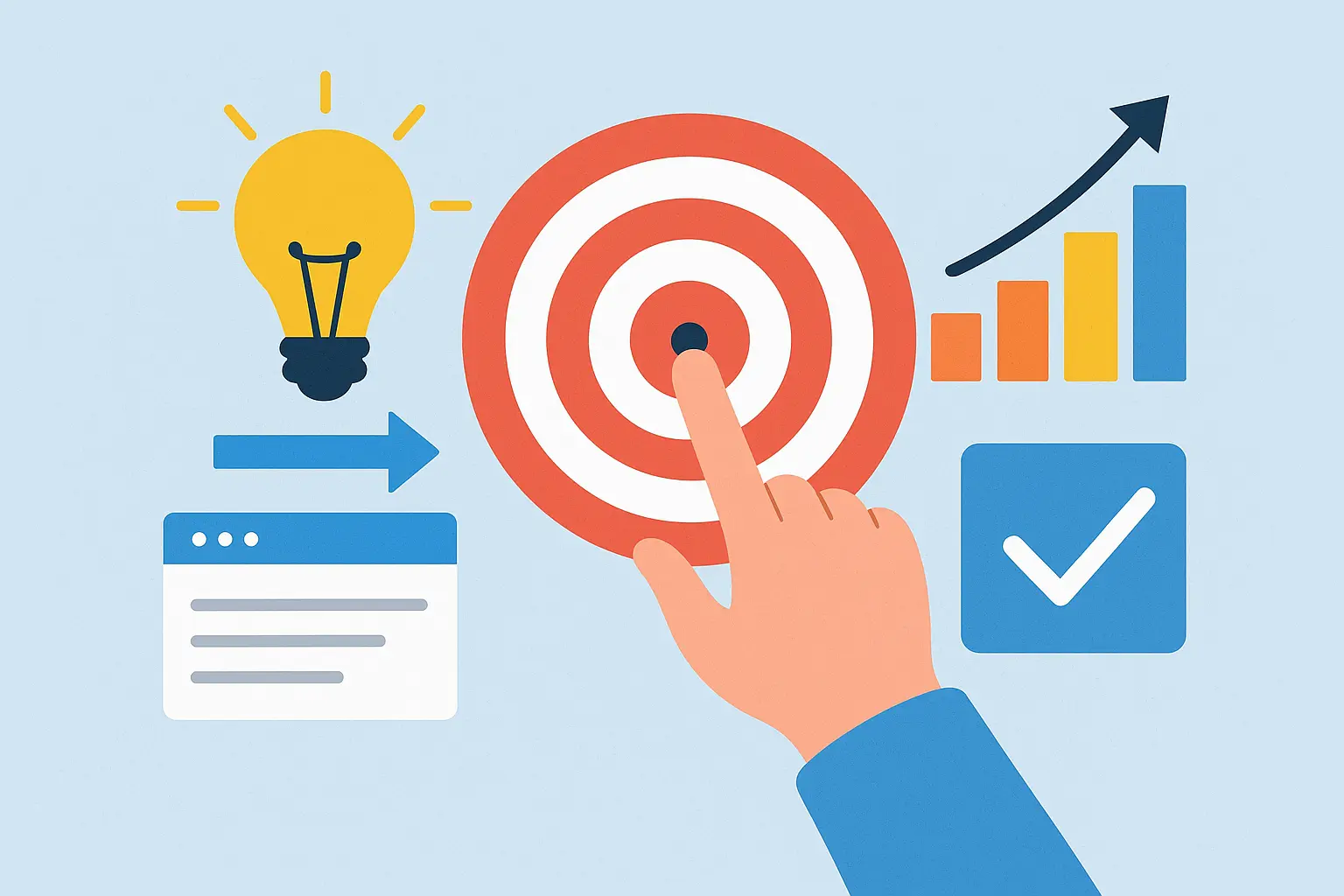 Flat illustration of a team planning a digital marketing strategy with charts.