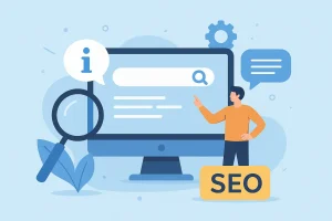 Semantic SEO illustration with search optimization concept