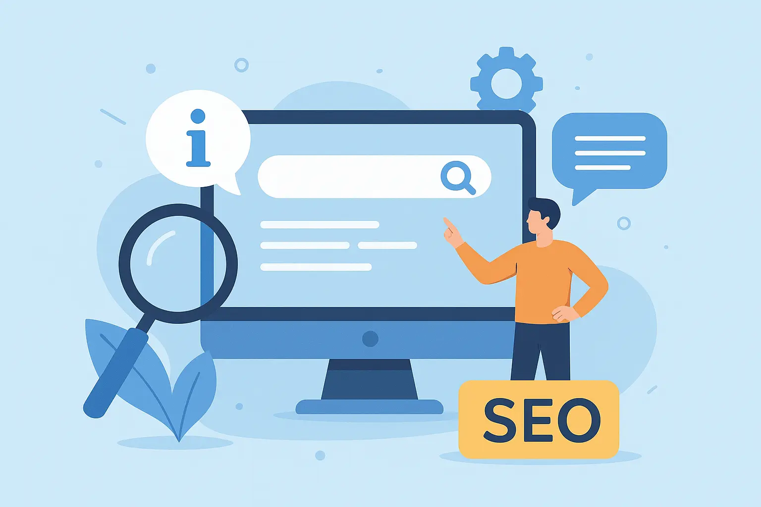 Semantic SEO illustration with search optimization concept