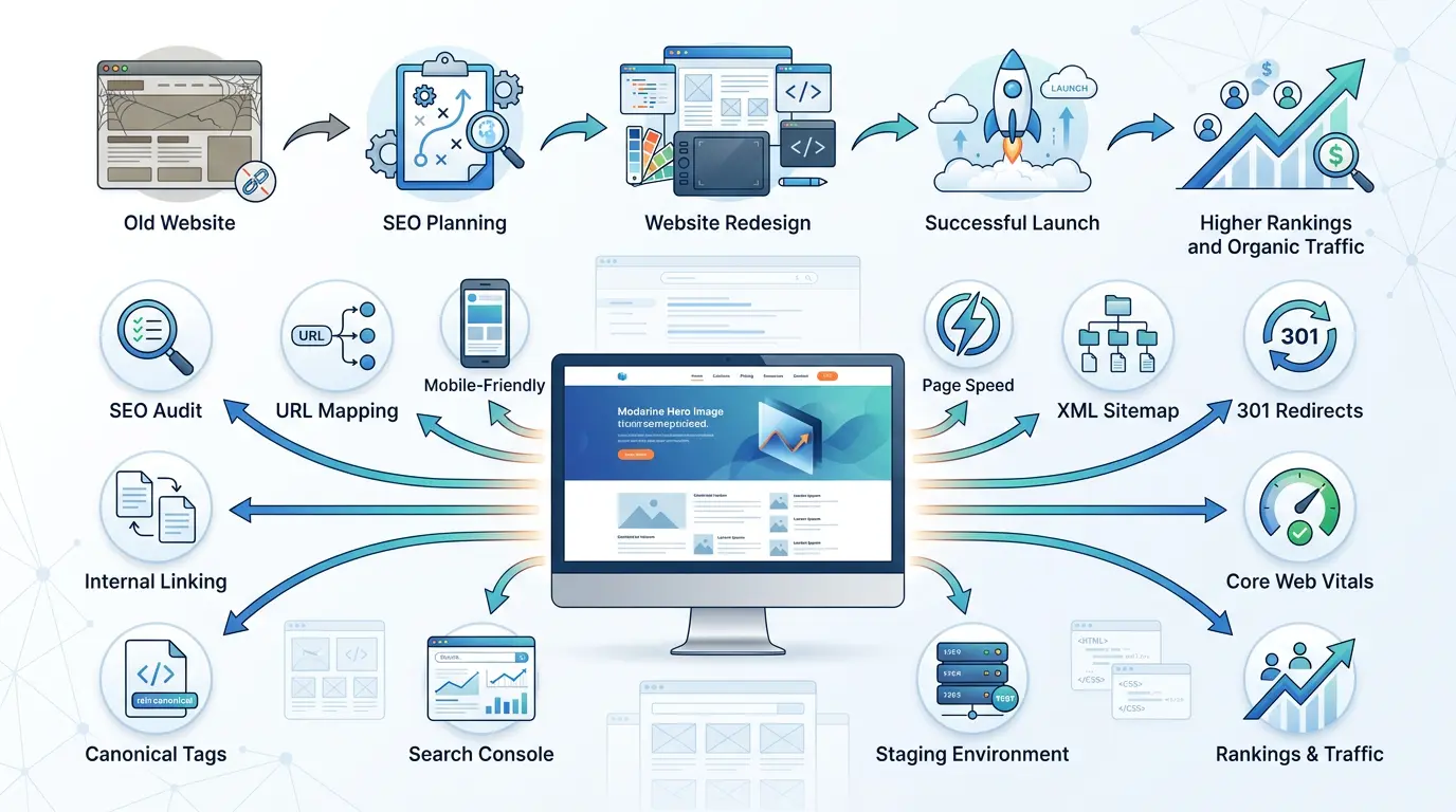 Website Redesign SEO 2026: 11 Proven Steps to Protect Rankings and Traffic
