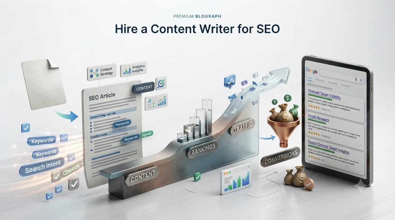 Hire a Content Writer for SEO to turn search intent and keywords into content that drives rankings, traffic, and conversions